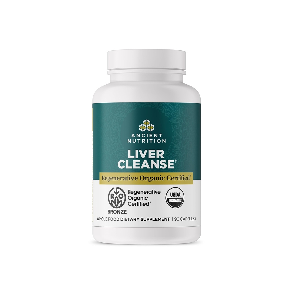 Starověké nutriční regenerativní organické Certified Játra Cleanse dodatek, Starověké Herbals Játra Cleanse s mléčným bodlákem, Burdock Root & Reishi pro optimální podporu jater, gluten zdarma, 90 Počet