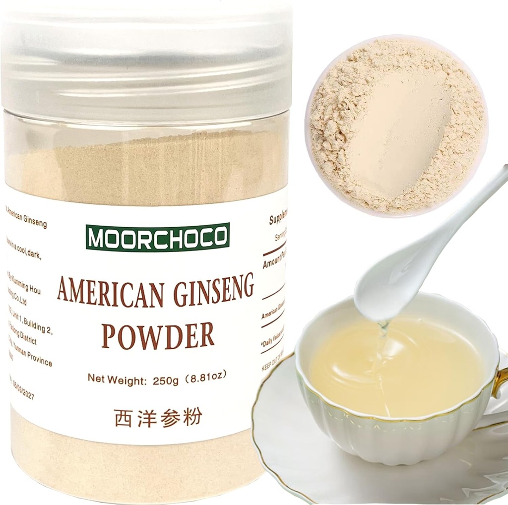 Ginseng Powder Wisconsin Ginseng Root Powder - Non- GMO, Gluten Free Powerded - Použijte americký Ginseng bylinný dodatek pro smoothies, pečení, čaj