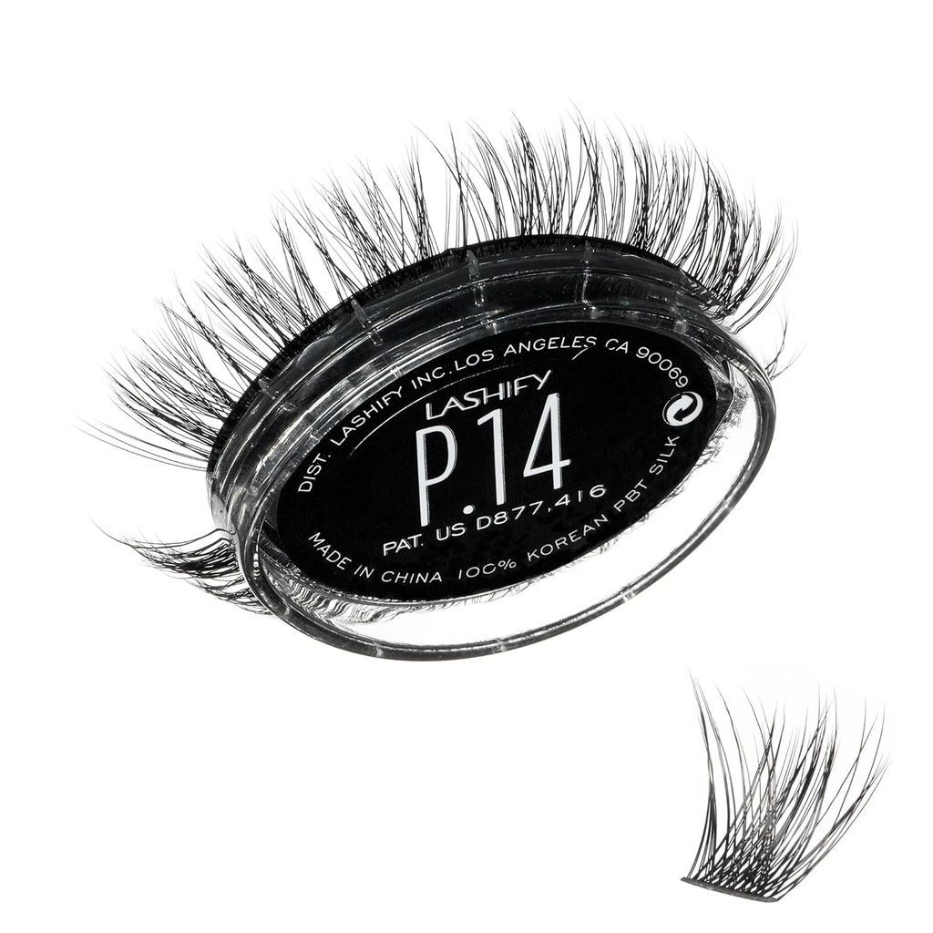 Lashify Plushy 14mm Gossamer řasy v černé, snadné DIY falešné řasy pro objemný, ale stále přírodní vzhled