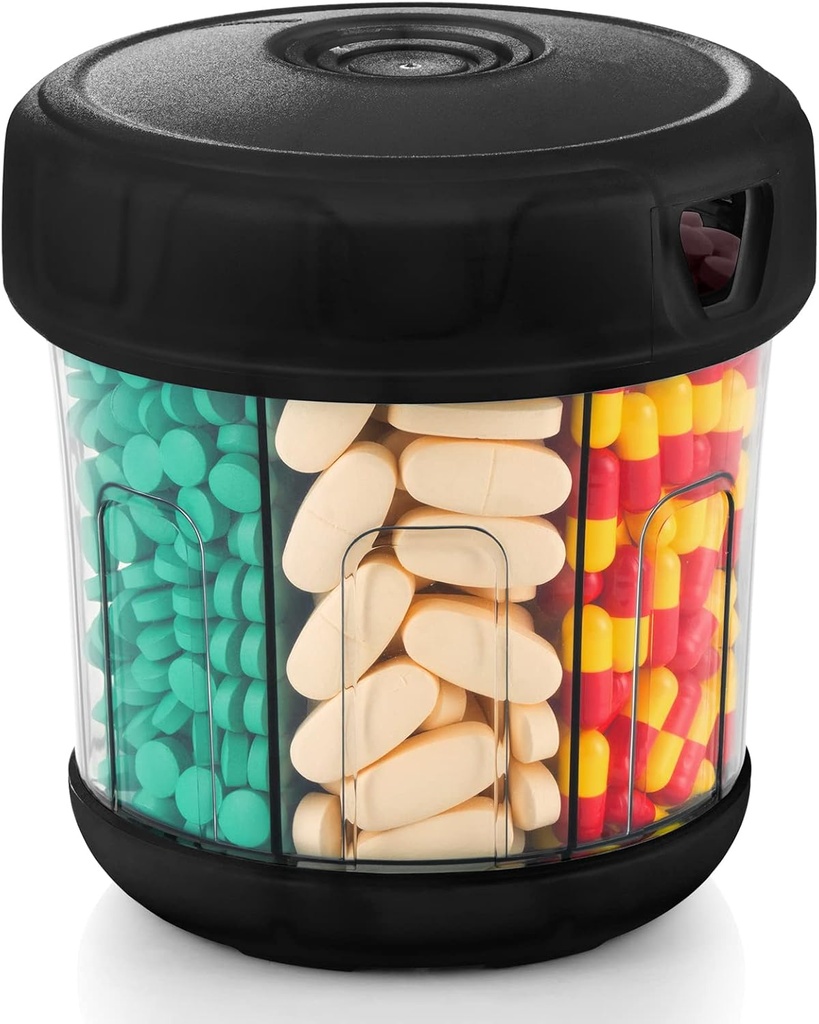 Extra velký doplněk Pořadatel s XL 7 Compartments, TPU Soft Lid snadno naložit a použít Pill Dispenser, 1 měsíc Jumbo Vitamin Holder Medicine Pořadatel