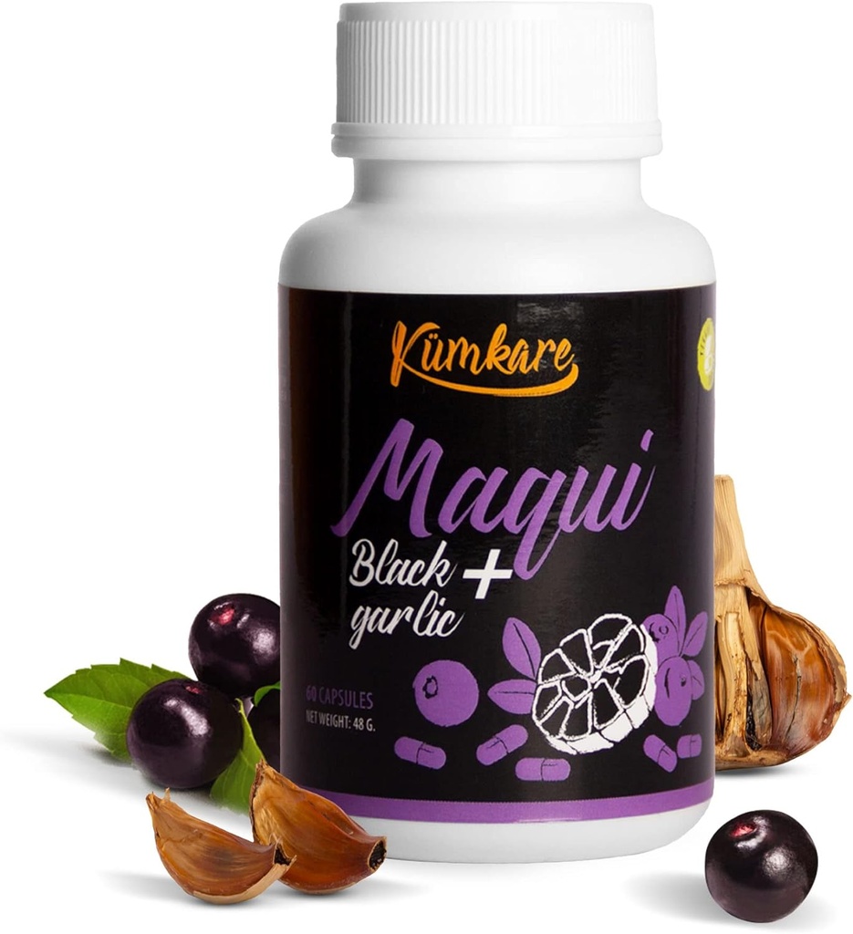 Imunitní podpora, Vitamíny C, Zinek, Zdravotní obrana a imunita Boostery a Antioxidanty doplněk pro dospělé, s Maki Berry a černý česnek, 60 Kapsle