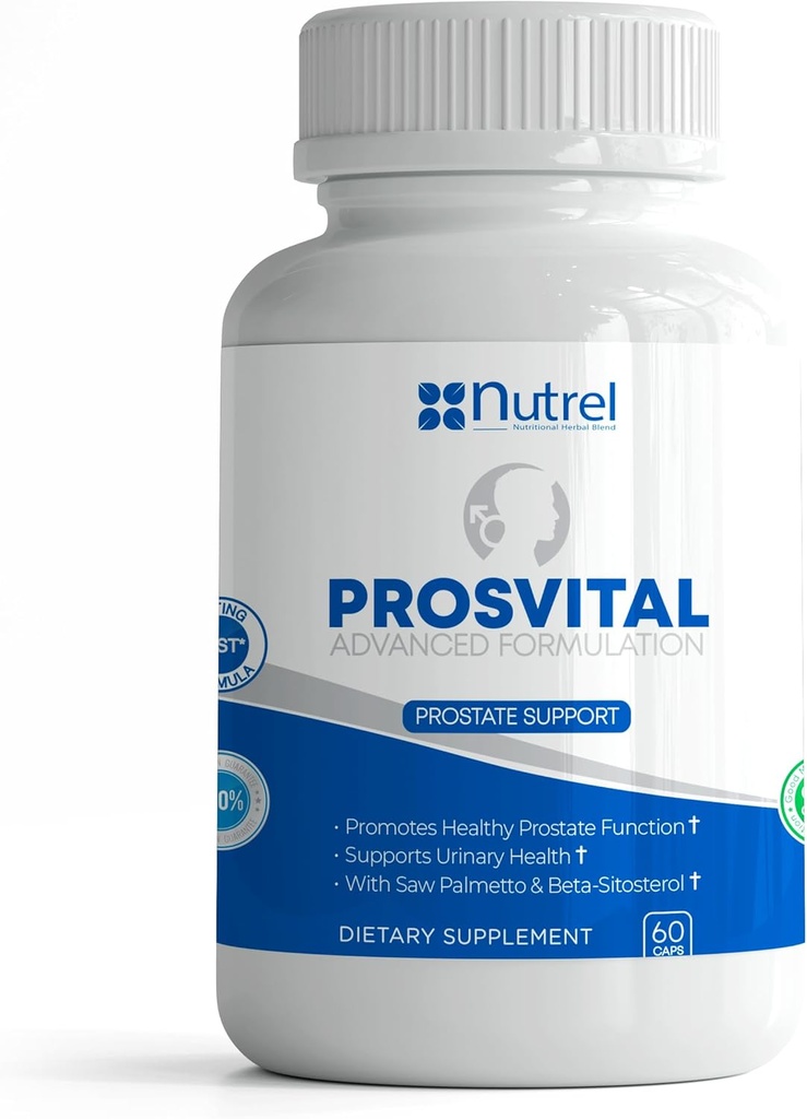 Generické Nutrel Proživotně důležité, Prostate Dodatek pro muže, 60 Kapsle, Saw Palmetto a Beta Sitosterol, Podpora Prostate Wellness