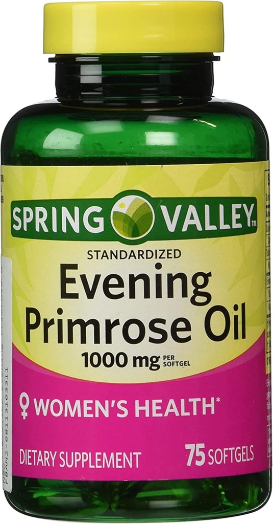 Evening Primrose Oil Ženské zdraví doplněk stravy, 1000 mg, 75 Počet