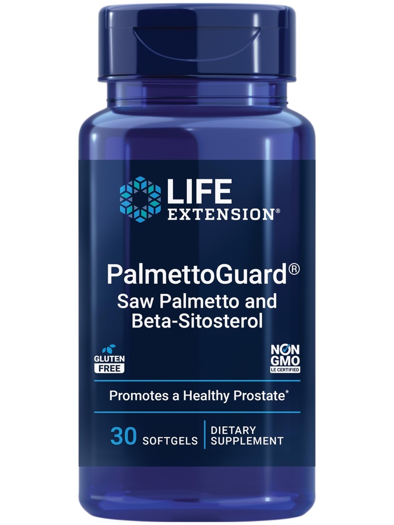 Life Extension PalmettoGuard Saw Palmetto & Beta- Sitosterol - Podporuje zdravé funkce prostaty a hormonální metabolismus zdraví - doplňky pro muže - gluten- Free, Non- GMO - 30 softgels