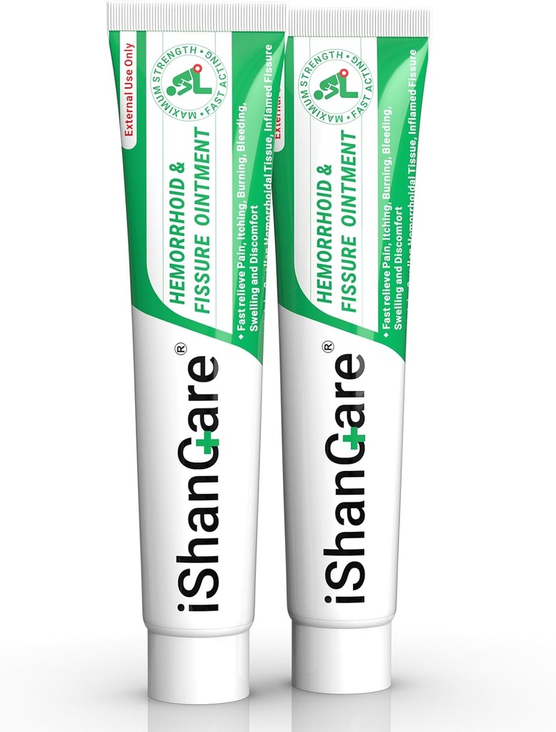 ishancare Hemoroid Cream, Hemoroid & Fissure Léčba Mast Extra síla, Relief Anální bolest, Svědění, Krvácení, Otok, Nepohodlí, Přírodní Byliny rychle působící ingredience, Obsahuje vitamín E