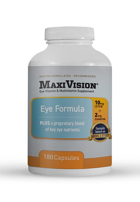 MaxiVision ® Eye Formule - Oční vitamín založený na AREDS 2 Studie - Age- Související makulární podpora (1 B, 180 Kapsle)