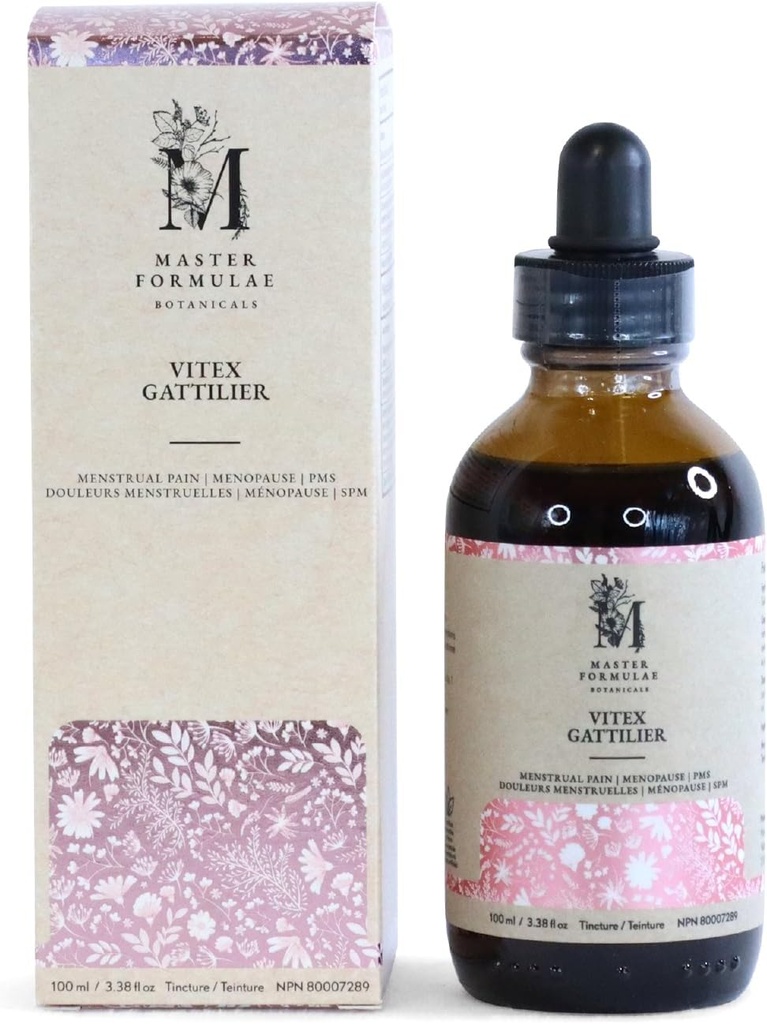 Master Diplomae Vitex Chasteberry Bylinná tinktura 124; Extra síla, Vyšší biologická dostupnost než pilulky 124; PMS, Menstruační křeče, Bolest hlavy, Bloating, Ženské Hormon Balance 124; 100ml