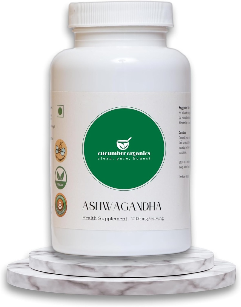 Ashwagandha Root Extract Dodatek - 100 Kapsle, 600mg na Serving, Organic, Vegan, Non-GMO, Gluten- Free, Stress Relief & Imunitní podpora
