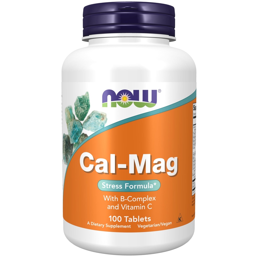 Nyní doplňky, Cal- Mag Stress Formule s B- komplex a vitamín C, 100 Tablet