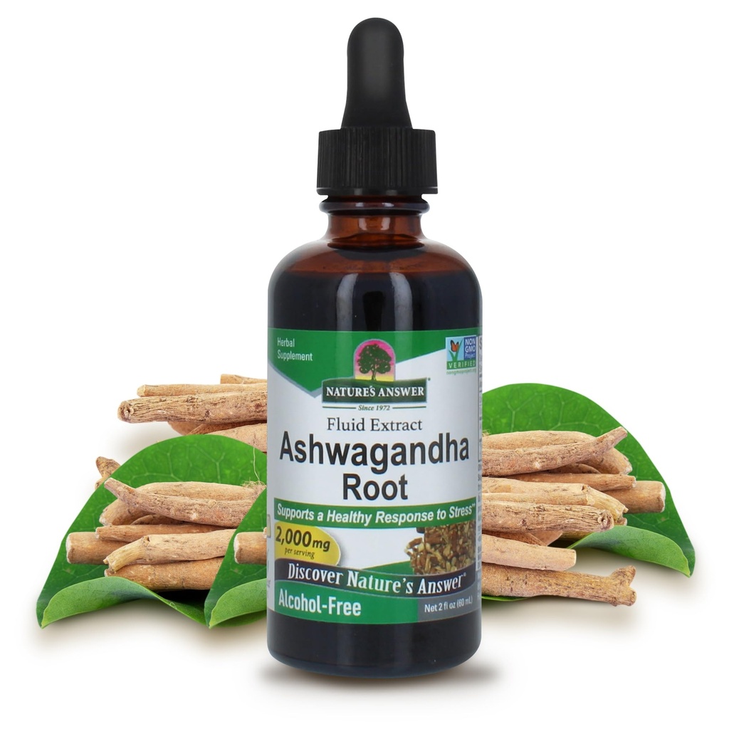 Příroda odpověď Ashwagandha kořenové 124; Bylinný dodatek zachovat zdravé imunitní funkce 124; Podporuje tělo proti stresu 124; Gluten- free, Alkohol- Free & Vegan 2oz
