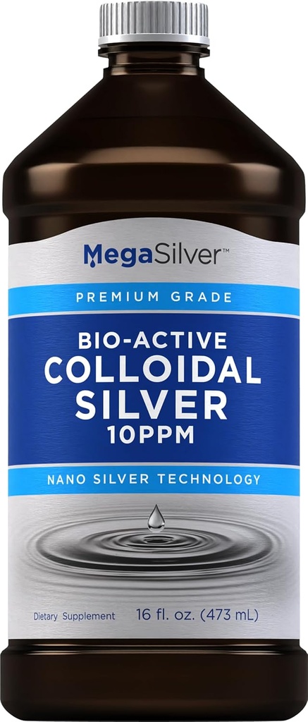 Piping Rock Koloidní stříbrné kapalné kapky 124; 16 Fl Oz Oz 124; 10 PPM 124; Bio- Active Premium Stupeň tinktura 124; Non- GMO, gluten zdarma dodatek
