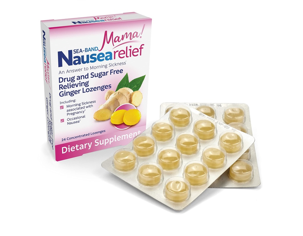 Sea- Band Ginger Mama Lozenges, Drug and Sugar Free, for Motion Nemoci a Nausea Relief *