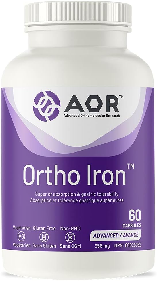 AOR, Ortho železo, podporuje absorpci železa a snášenlivost žaludku, zdravé červené krevní buňky Formation, Dietní dodatek, Vegetariánské, 60 Služeb (60 Kapsle).