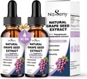 Grape Seed Extract Liquid Drops Standardizované na 95% Polyphenols- 300 mg Grape Seed Maximální síla Standardizovaná tinktura, High Absorption Liquid Vitis Vinifera Extract Drops -Non- GMO (2 Lahve)