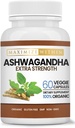 Ashwagandha Root Extra Strength - 60 Vegetariánských kapslí - Podporuje Stress, Mood, a imunitní zdraví - Vyhovuje zvýšené absorpci - Non- GMO Bylinný dodatek