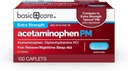 Basic Care Acetaminophen PM, Pain Reliever Plus noční pomoc při spaní Caplet, 100 Počet