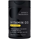 Sportovní výzkum 10.000 iu vitamin D3 dodatek s organickým kokosovým olejem - Vitamin D pro silné kosti a imunitní zdraví - Podporuje absorpci vápníku - Non- GMO - 250mcg, 120 Mini Softgels pro dospělé