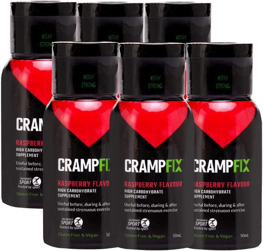 Drink Shot Prevents and Relieves Muscle Cramps, Leg, Calf, Hamstring Cramps, Balení 6 lahví, Multi Serve Squeeze Lahvičky Všechny přírodní Raspberry