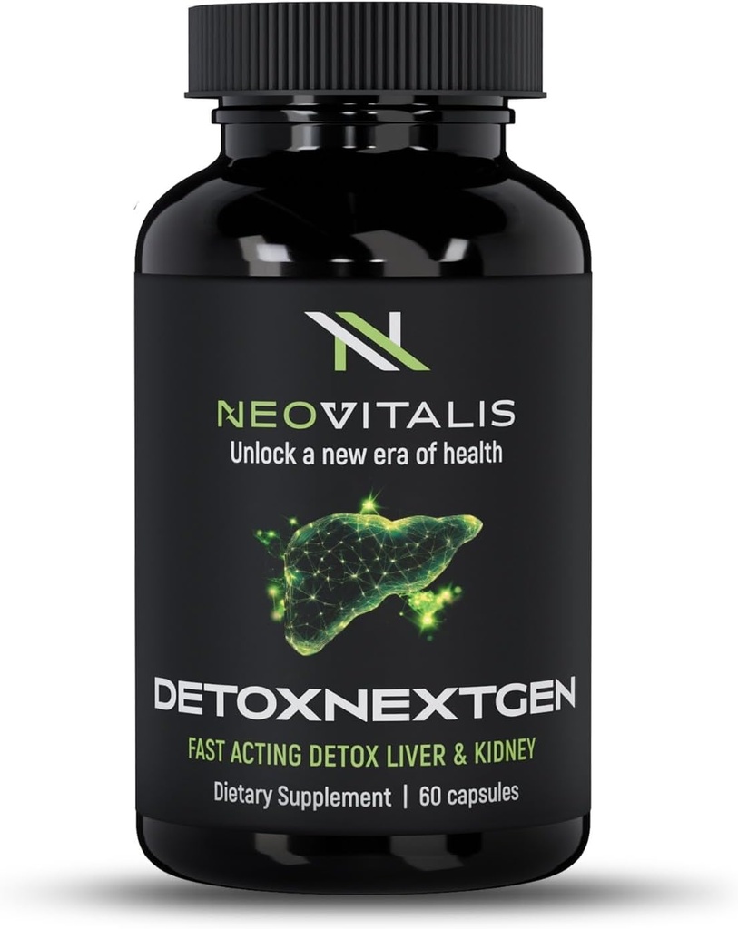 DetoxNextGen Advanced Fast- acting Detox Játra & Ledviny Supplement with Milk Thistle & Dandelion Root - Promotes Natural Cleansing & Toxin odstranění doplněk stravy 124; 60 Kapsle