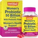 WellYeah Womens Probiotic 50 Milionů gumů 12 Kroužek - s prebiotickým vláknem pro stravovací - Vaginální, trávicí, imunitní Suport a Gut zdraví - Neskladovatelné Probiotické gumy - 60 Gumy