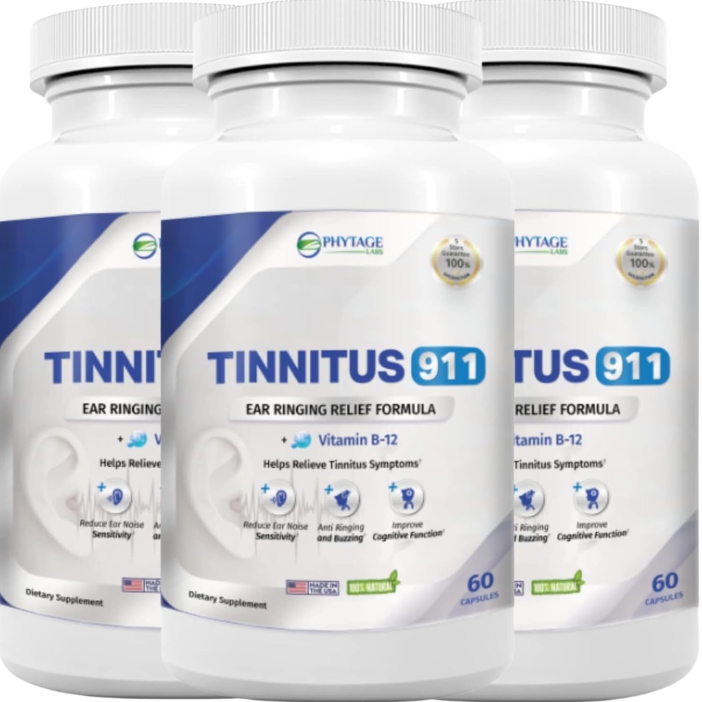 Tinnitus 911 - Tinnitus Relief Dodatek - Ušní vyzvánění Relief - 3 Pack