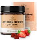 HERBAMAMA Kojení Support Gummies - Bylinné míchání pro matku prsu Milkflow Support - Vegan, Non- GMO Kojení doplněk pro ženy - 60 Pectin- based Strawberry- ochucené Chews