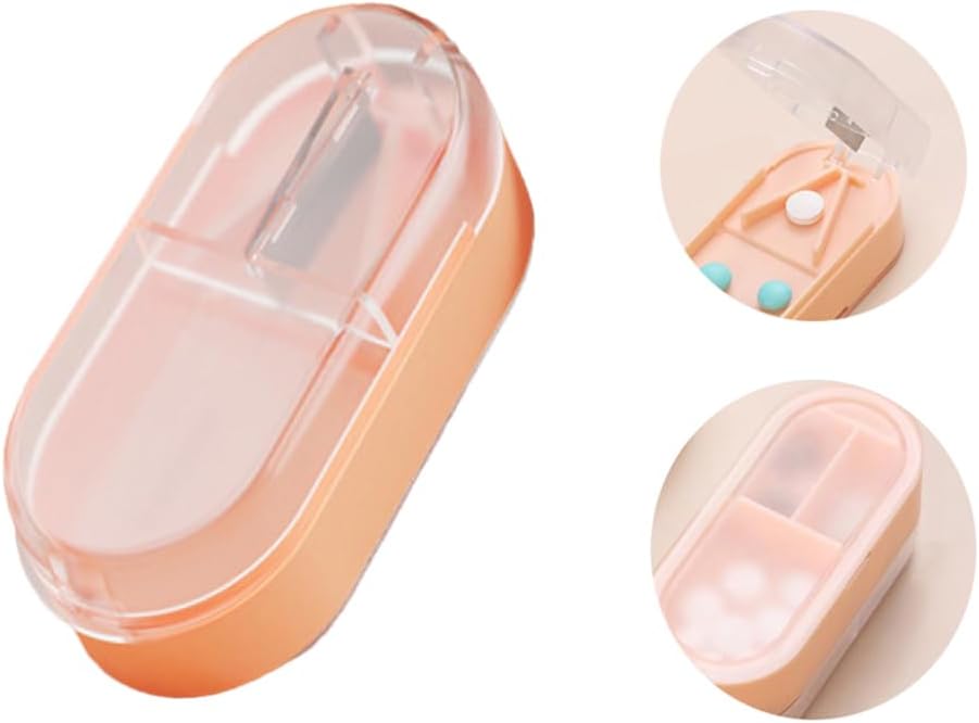 Pill Cutter, Profesionální Pill Splitter pro řezání malé pilulky nebo velké pilulky v polovině (růžová)