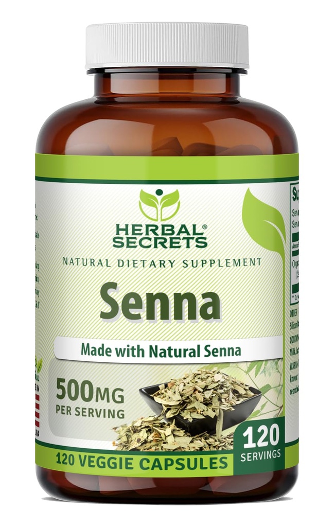 Bylinné tajemství Senna dodatek 124; 500 Mg CLANE124; 120 Veggie Kapsle 124; Made with Natural Senna CLANE124; Non-GMO CLANE124; Gluten-Free CLANE124; Made in USA