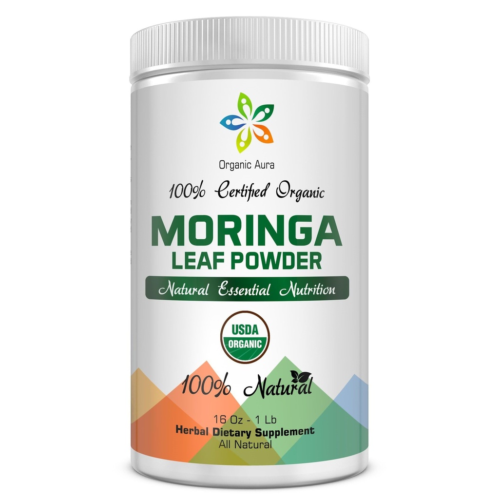Certified Organic Moringa Leaf Powder-1Lb. USDA Certified Organic. 100% čisté a originální. Přirozeně zvyšuje energii, metabolismus a imunitu. Syrové zelené celé superjídlo. Bez GMO, bez glutenu