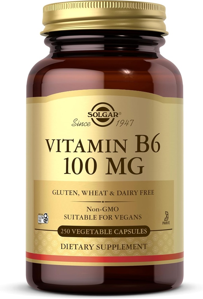 Solgar Vitamin B6 100 mg, 250 Zeleninové tobolky
