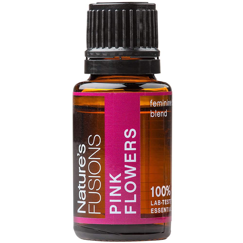 Nature 's Fusies Pink Flowers, 100% čisté a přírodní esenciální olejová směs pro aromaterapii a tematické použití, .5 Fl Oz (balení po 1) (15 ml)