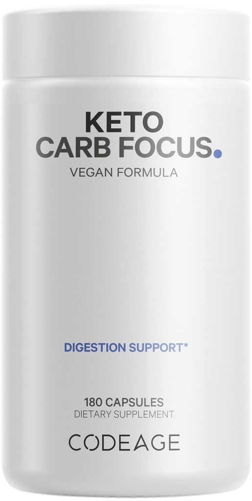 Codeage Keto Carb, White Ledney Bean, Green Tea & Skořice Bark dodatek, Triple Action Keto Cheat Vegan pilulky, Ketogenní, Nízké carb dietní cukr, 3 měsíce dodávky, Non- GMO, gluten- zdarma, 180 Kapsle