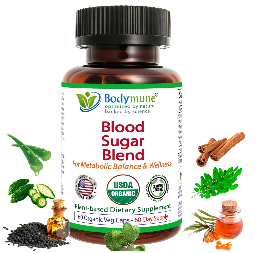 USDA Organic Blood Sugar Blend Blend 124; Podporuje zdravý metabolismus * Bitter 124; s Bitter Melon, Moringa, Aloe Vera, Nopal, Papaya Extrakts & More CLANE124; 60- Day Supply 124; Vegan & Non- GMO CLANE124; USA- Made