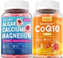 Bezcukerný doplněk vápníku 600mg, Řasy vápníku Magnesium 2: 1 Poměr + Sugar- Free CoQ10-250mg plněné gumy, vysoký absorpční koenzym Q10