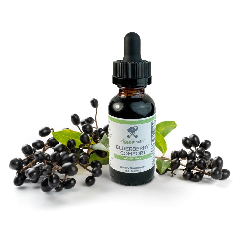Organic Elderberry Tincture - Elderberry Extract - Liquid Elderberry Drops, Imunitní podpora, Respirační podpora a obrana, 1oz - Ziggy Health