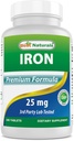 Nejlepší Naturals Iron Supplement (Iron Bisglycinate) - 25mg - 180 Tablet - Gentle of Stomach - Non- Constipating
