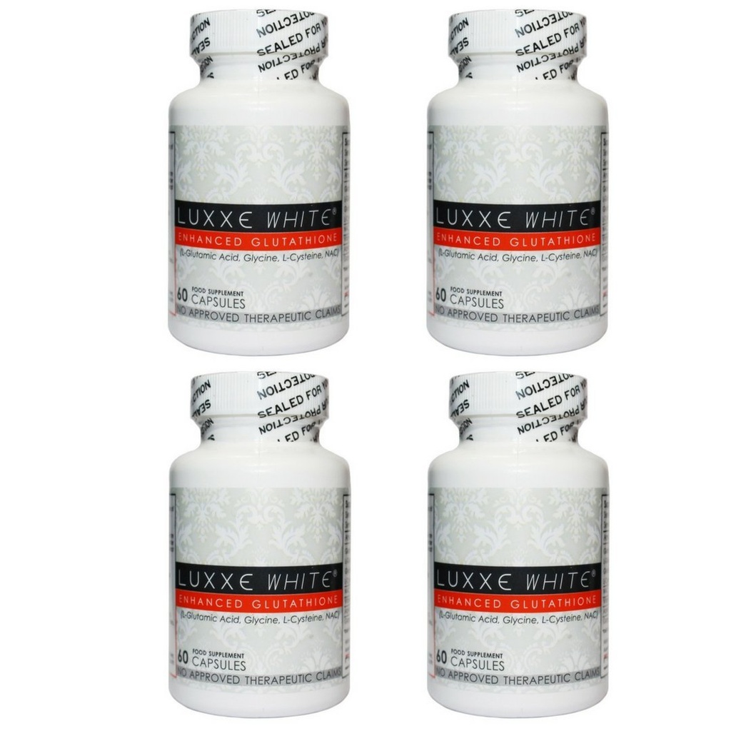 4 Lahve 60 Caps Luxxe White Enhanced Glutathione - Efektivní bělení kůže dodatek