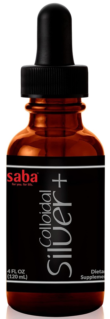 Saba Koloidní Silver 50PPM, 4Fl Oz.- Sezónní Wellness, Imunitní podpora - Multi- Use Product Comes in Handy pro několik životních malých nehod. Je to Must- v každé domácnosti -24 Služeb