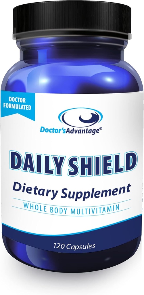 Lékařská výhoda Daily Shield Multivitamin s Green Tea Extract & Bilberry CLAS124; 120 Non- GMO kapsle Antioxidant dodatek k boji proti zdarma Radikální poškození a podpora imunitního systému