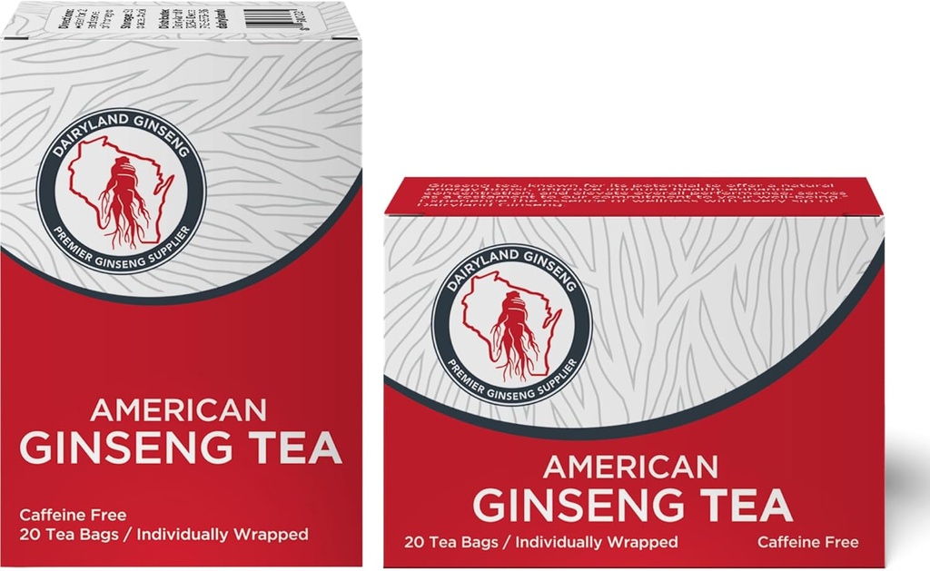 Dairyland American Ginseng Tea Bags România (40 ct) - Premium Wisconsin Ginseng Tea - Authentic American - Non- GMO, gluten zdarma nápoj