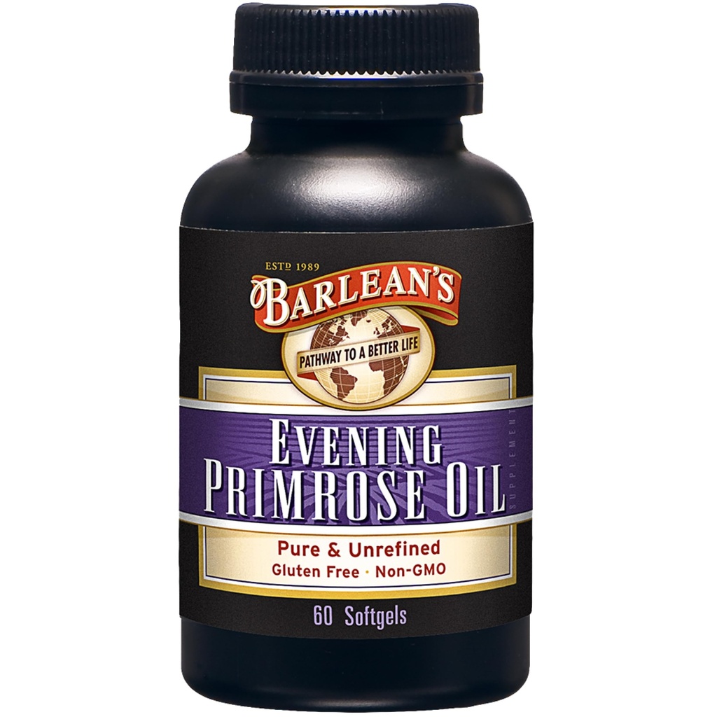 Barlean 's Evening Primrose Oil Softgels with Gamma- linolenová kyselina (GLA) - Non- GMO, gluten- Free - 60- Softgels