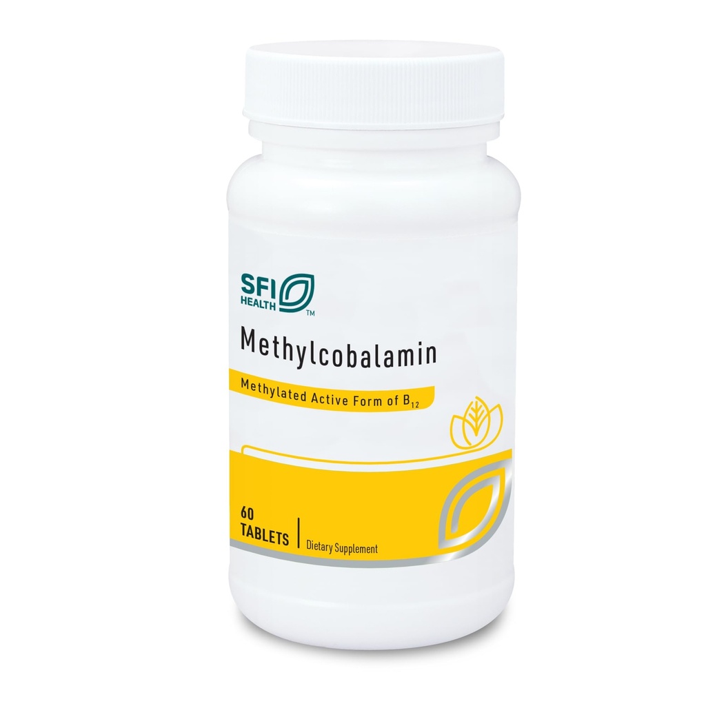 Klaire Labs SFI Health Methylkobalamin Lozenges - 5000 mikrogramů vitamin B12 pro kognitivní a kardiovaskulární podporu, hypoalergenní a přírodní třešňové aroma (60 Fast Disolt Tablety)