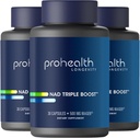 ProHealth NAD Triple Boost. 3X NAD + Optimizer. Doctor Formitated, Extra Strength Supplement, Includes 500mg Niagen Niotinamid Riboside NR (The Active Ingredience in NMN) 30 Servings (3 Pack)