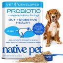 Native Pet Probiotika pro psy - Psí Probiotika Prášek pro stravitelné zdraví, Gut Support, & Imunitní Boost - Vet- Vydávaný prášek pro maximální potenci s trávicími enzymy & Prebiotika - 120 Scoops