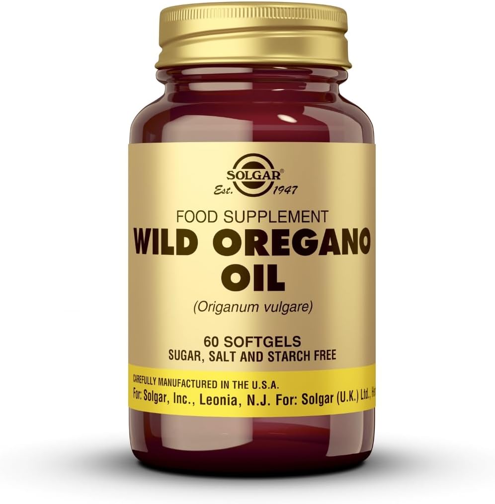 Solgar Wild Oregano Oil, 60 Softgels - Koncentrát - Imunitní podpora - Non GMO, Gluten Free, Dairy Free - 60 Služeb