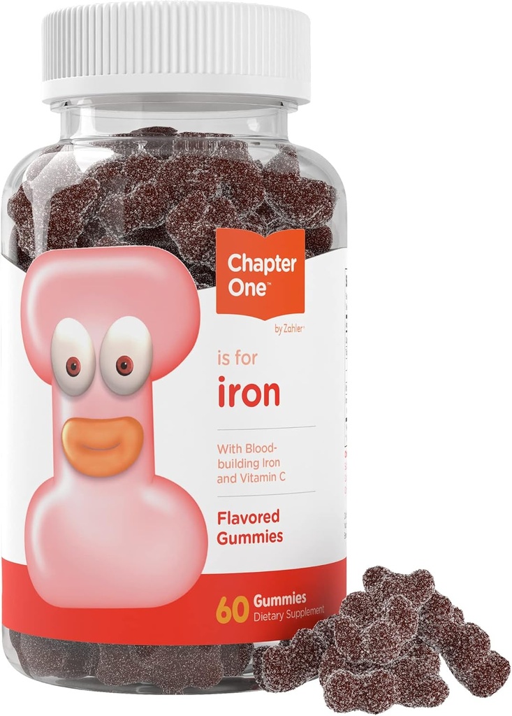 Zahler Iron Gummies s vitamínem C - pro ženy, muže a děti - Nejlepší Žvýkačka snadné Digest Kosher Železný dodatek pro děti a dospělé - 60 Počet