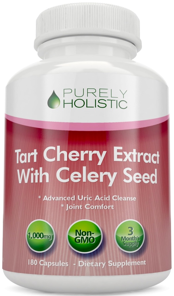 Tart Cherry Extract Kapsle 1 000 mg - 180 Kapsle, 3 měsíční dodávka - Směs s Tart Cherry a Celer Seed Powder