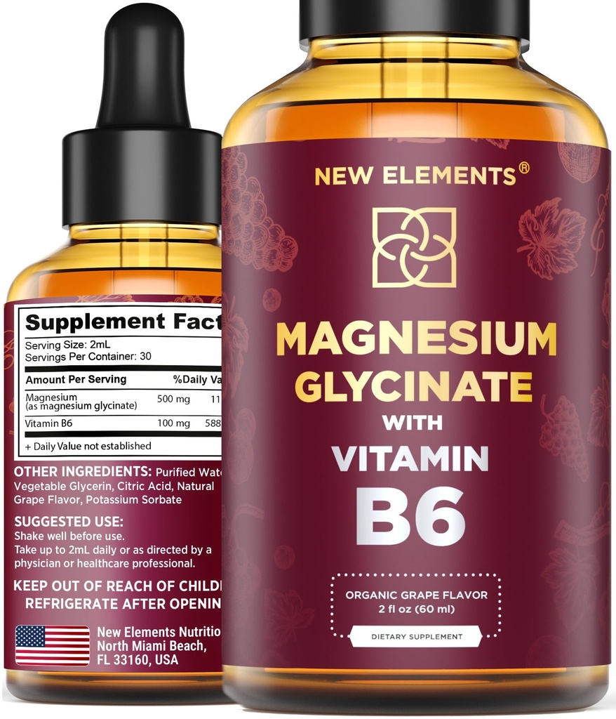 Kapky z tekutého hořčíku s vitaminem B6 - dodatek k hořčíku 500mg & vitamín B6 100mg PHARMAN 124; Non- GMO No Gluten PHARMAN 124; Stres Relief PHARMAL 124; Spánek & Relaxation PHARMAL 124; Muscle & Heart Support PHARMAL 124; Natural & Vegan