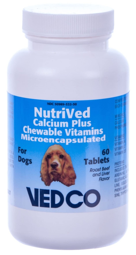 NutriVed vápník Plus Žvýkací vitamíny pro psy - 60 tablet
