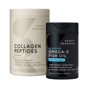 Sportovní výzkum Triple Strength Omega 3 Fish Oil 1250mg Bezproblémový dodatek s Omega3s EPA & DHA Non- GMO, gluten zdarma a kolagen Peptidy pro všechny pohlaví Hydrolyzovaný typ 1 & 3 prášek protein
